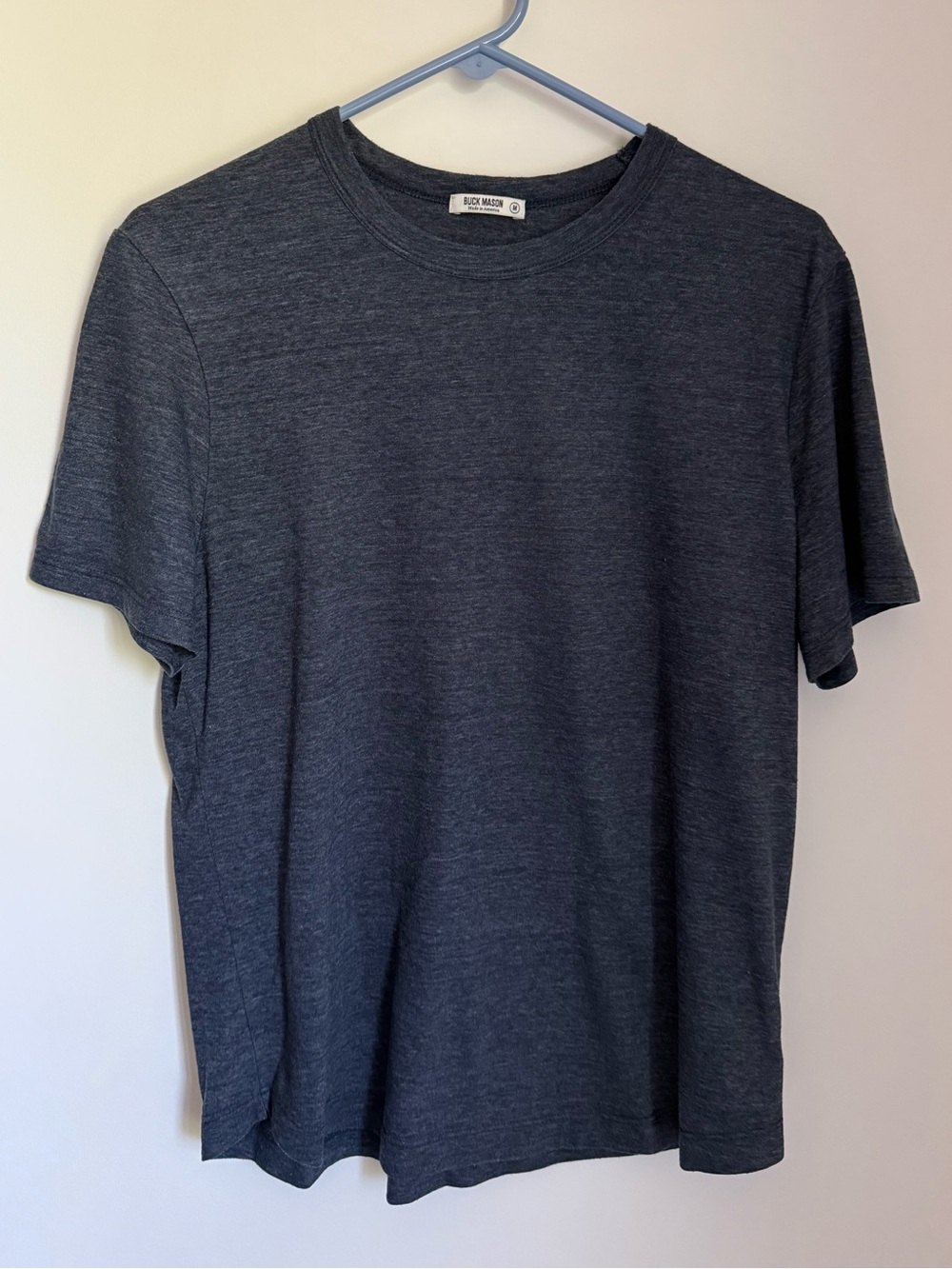 Men's Buck Mason Heather Navy Crew Neck T-Shirt